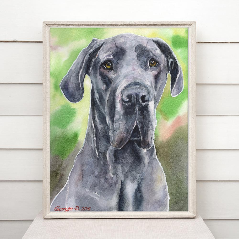 Print "Great Dane" | Watercolor