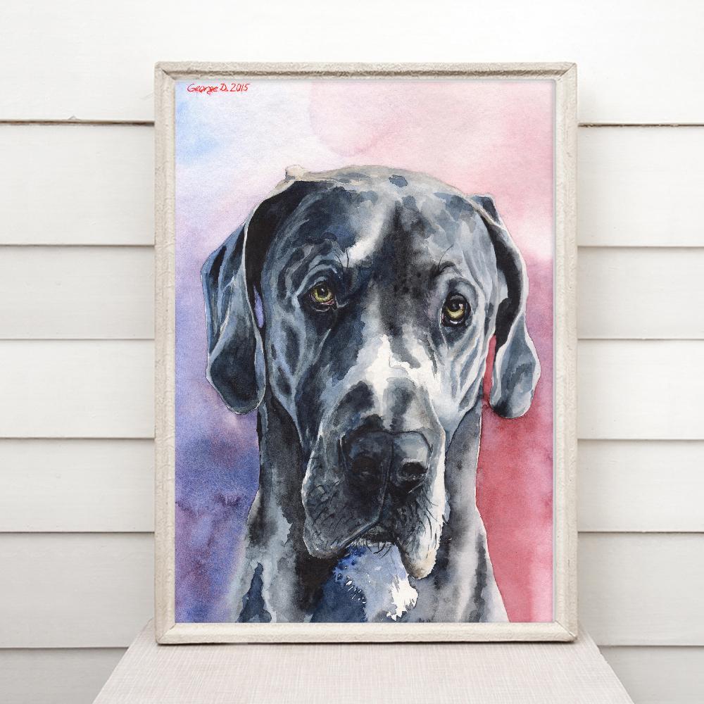 Print "Great Dane" | Watercolor