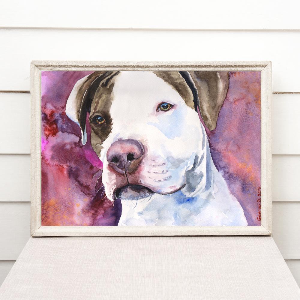 Print "Pitbull" | Watercolor