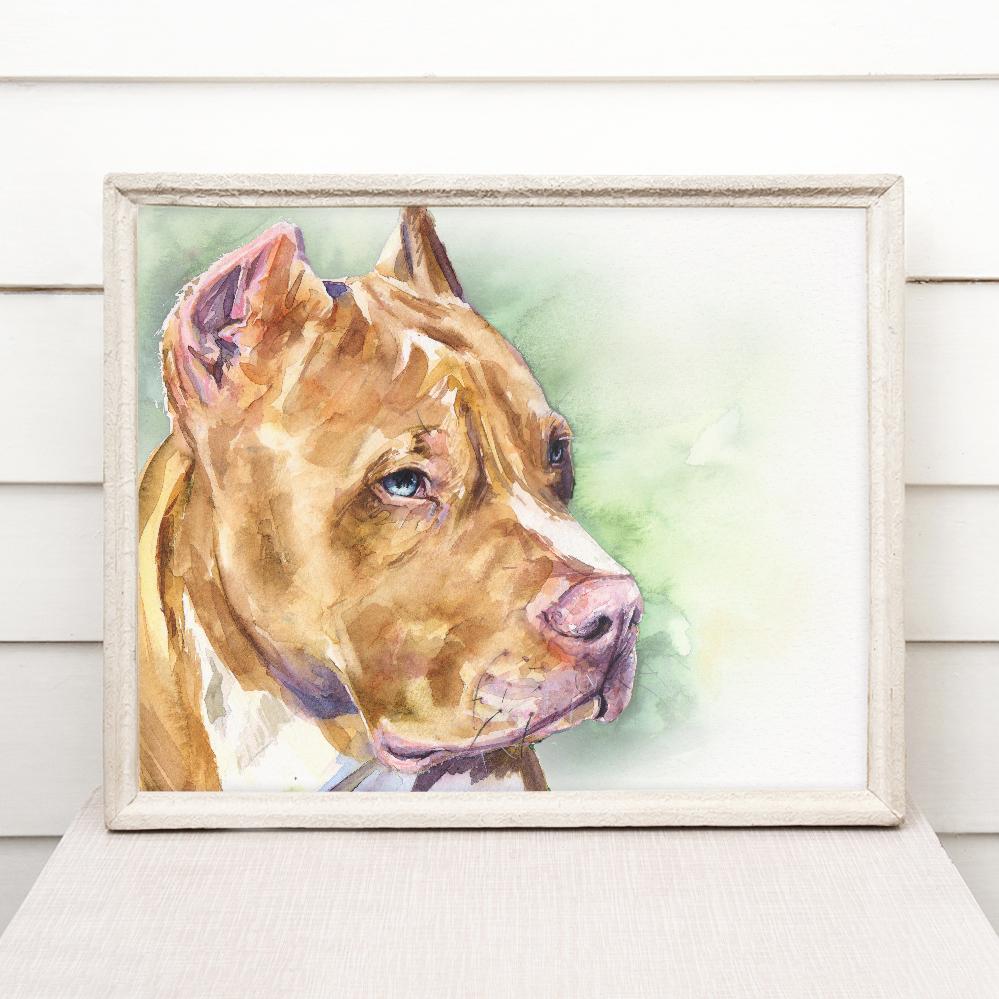 Print "Pitbull" | Watercolor