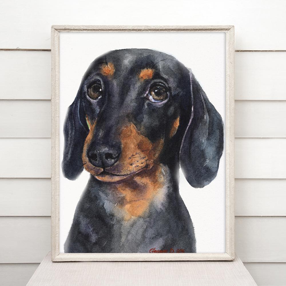 Print "Dachshund" | Watercolor