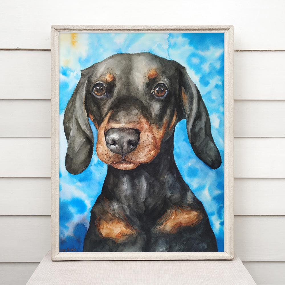 Print "Dachshund" | Watercolor