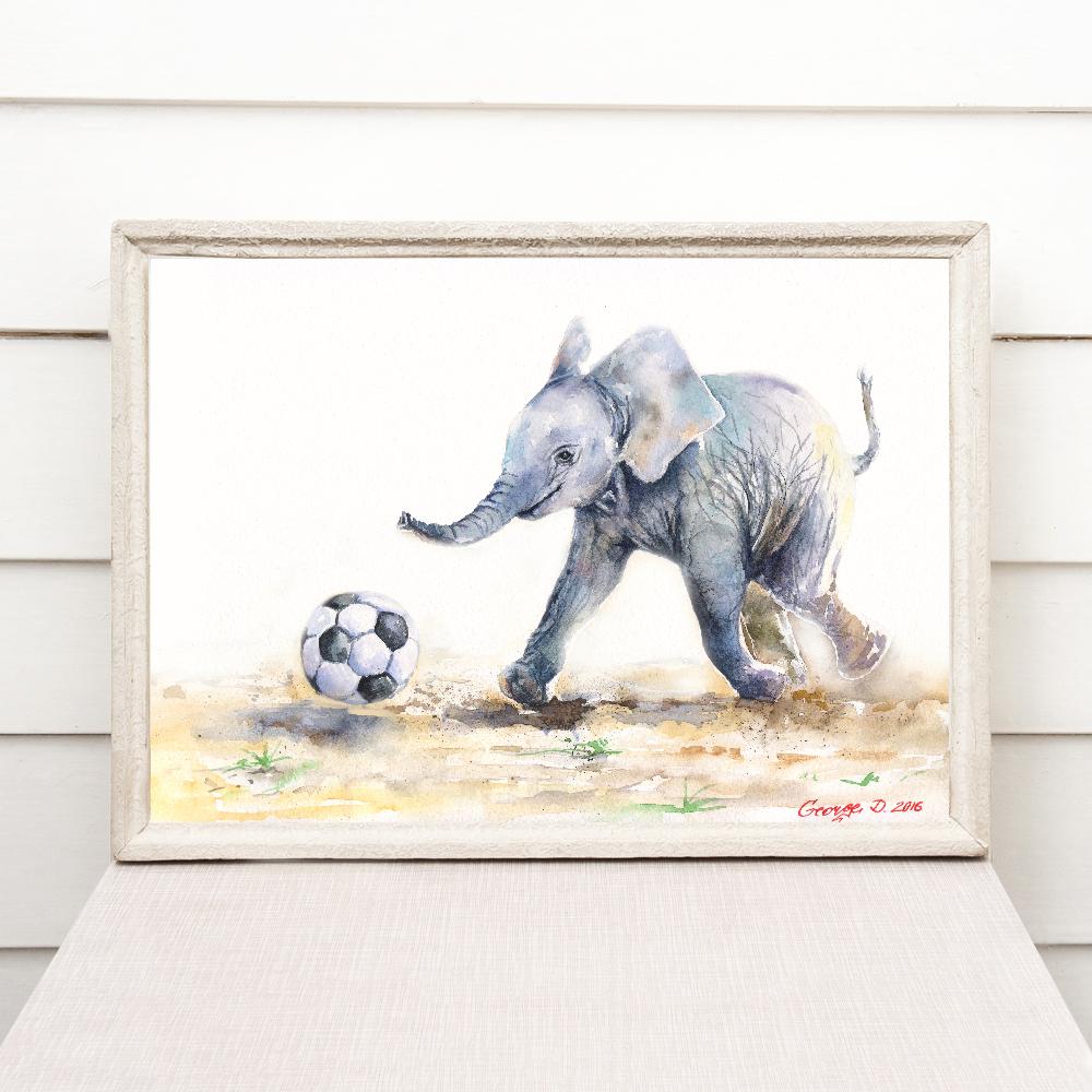 Print "Elephant baby" | Watercolor