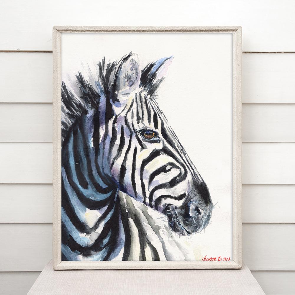 Print "Zebra" | Watercolor