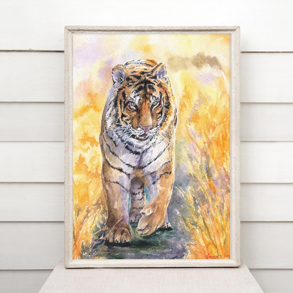 Print "Tiger" | Watercolor
