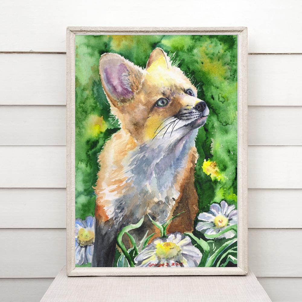 Print "Fox" | Watercolor