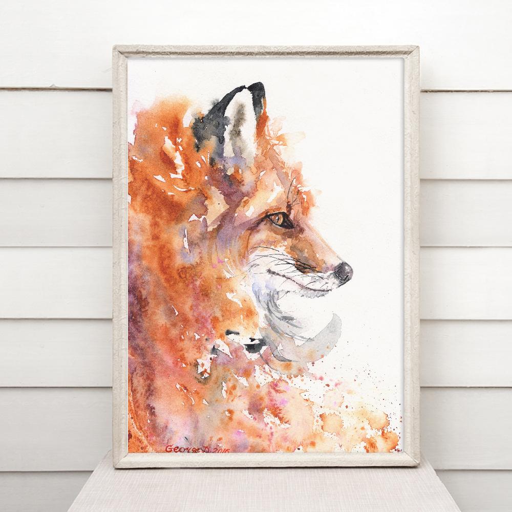 Print "Fox" | Watercolor