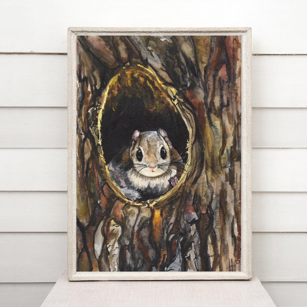 Print "Squirrel" | Watercolor