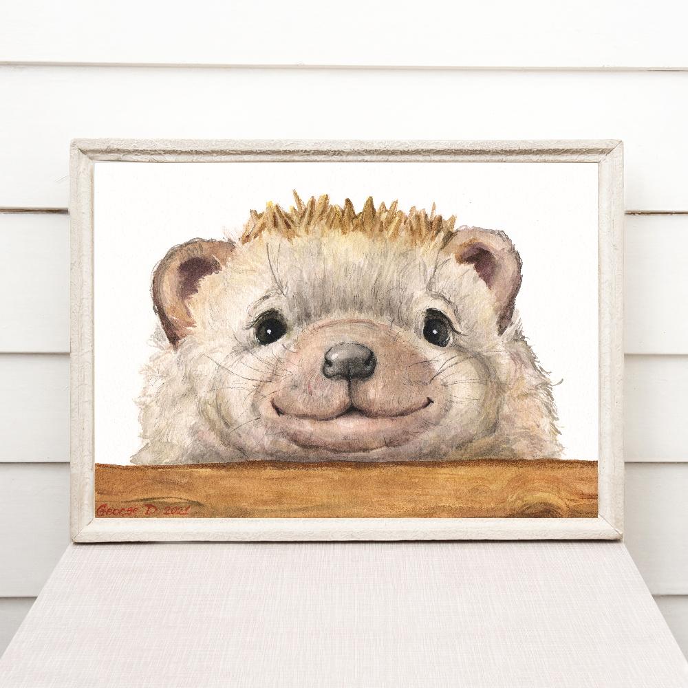 Print "Hedgehog" | Watercolor