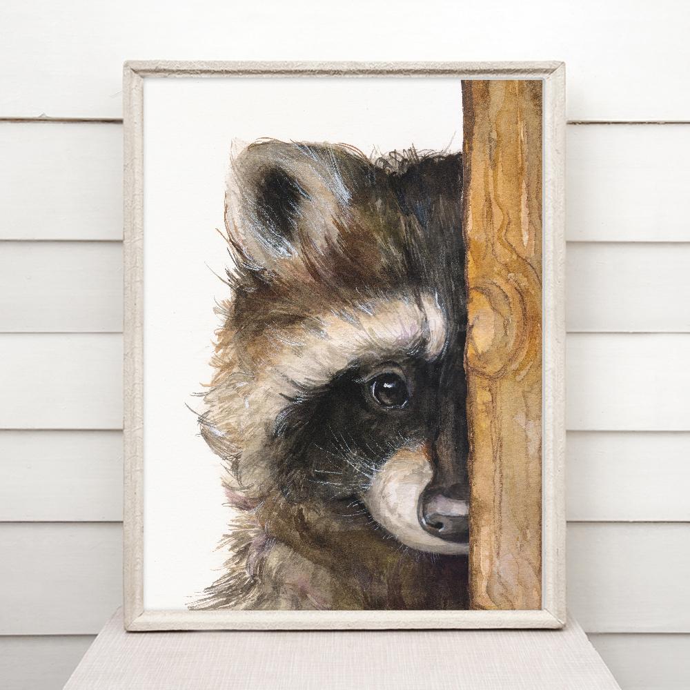 Print "Raccoon" | Watercolor