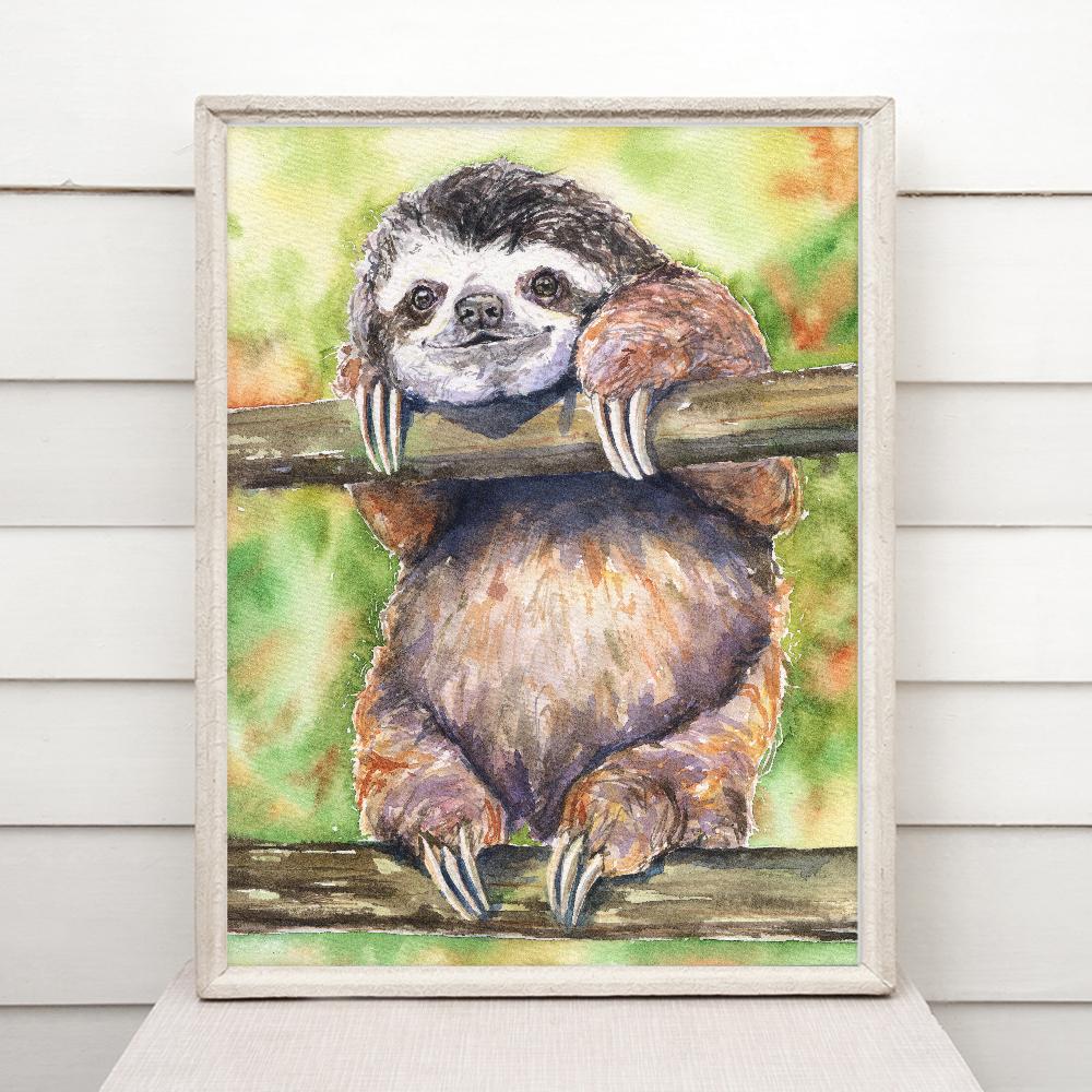 Print "Sloth" | Watercolor