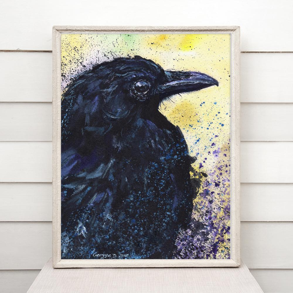 Print "Raven" | Watercolor