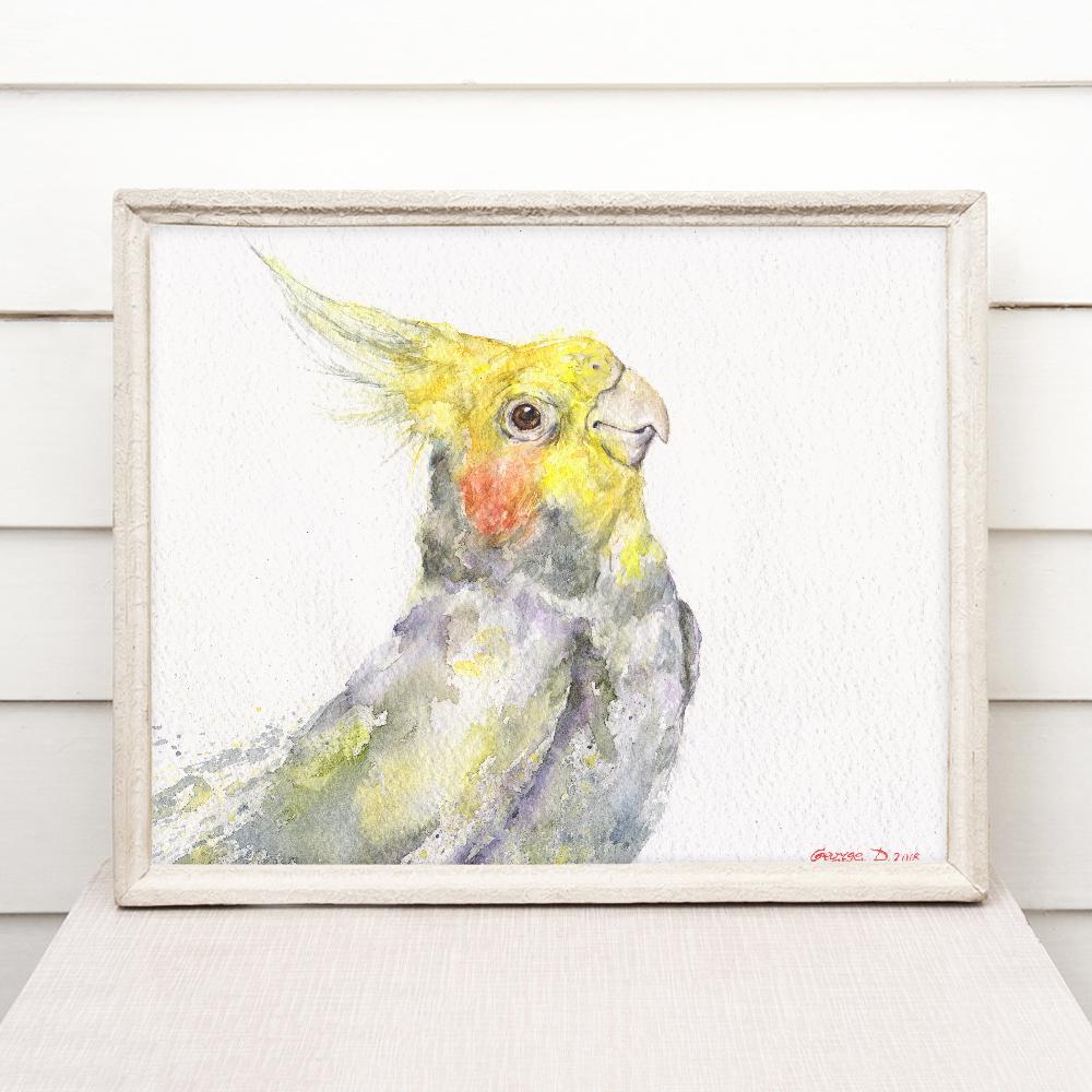 Print "Cockatiel" | Watercolor