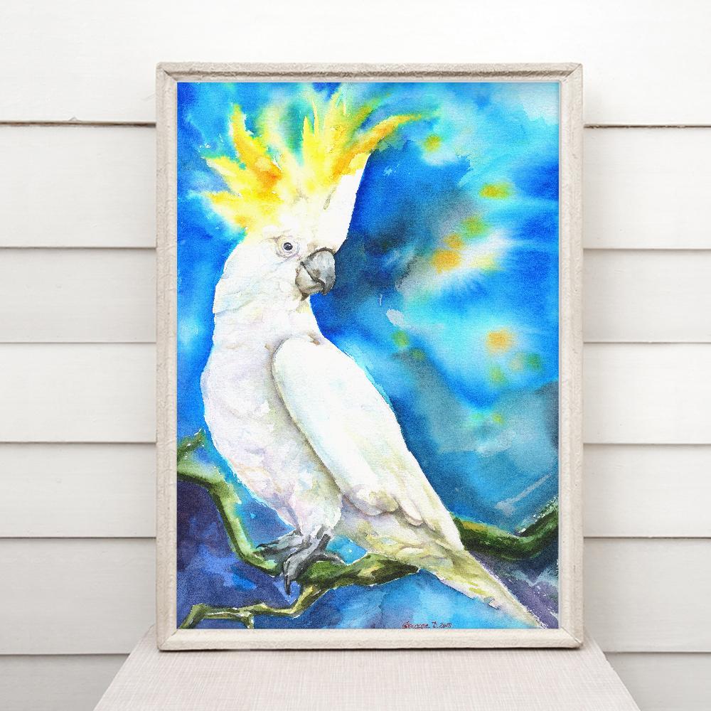 Print "Cockatoo" | Watercolor
