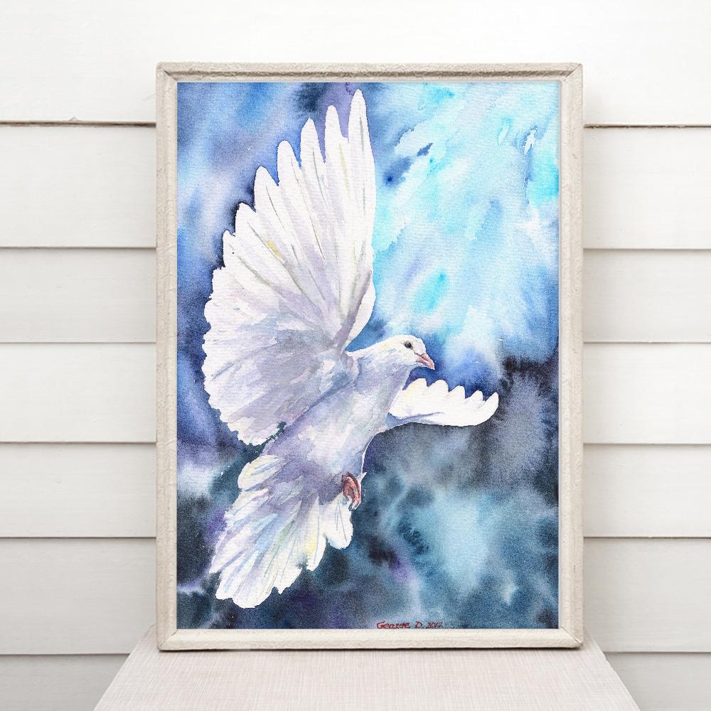 Print "White Dove" | Watercolor