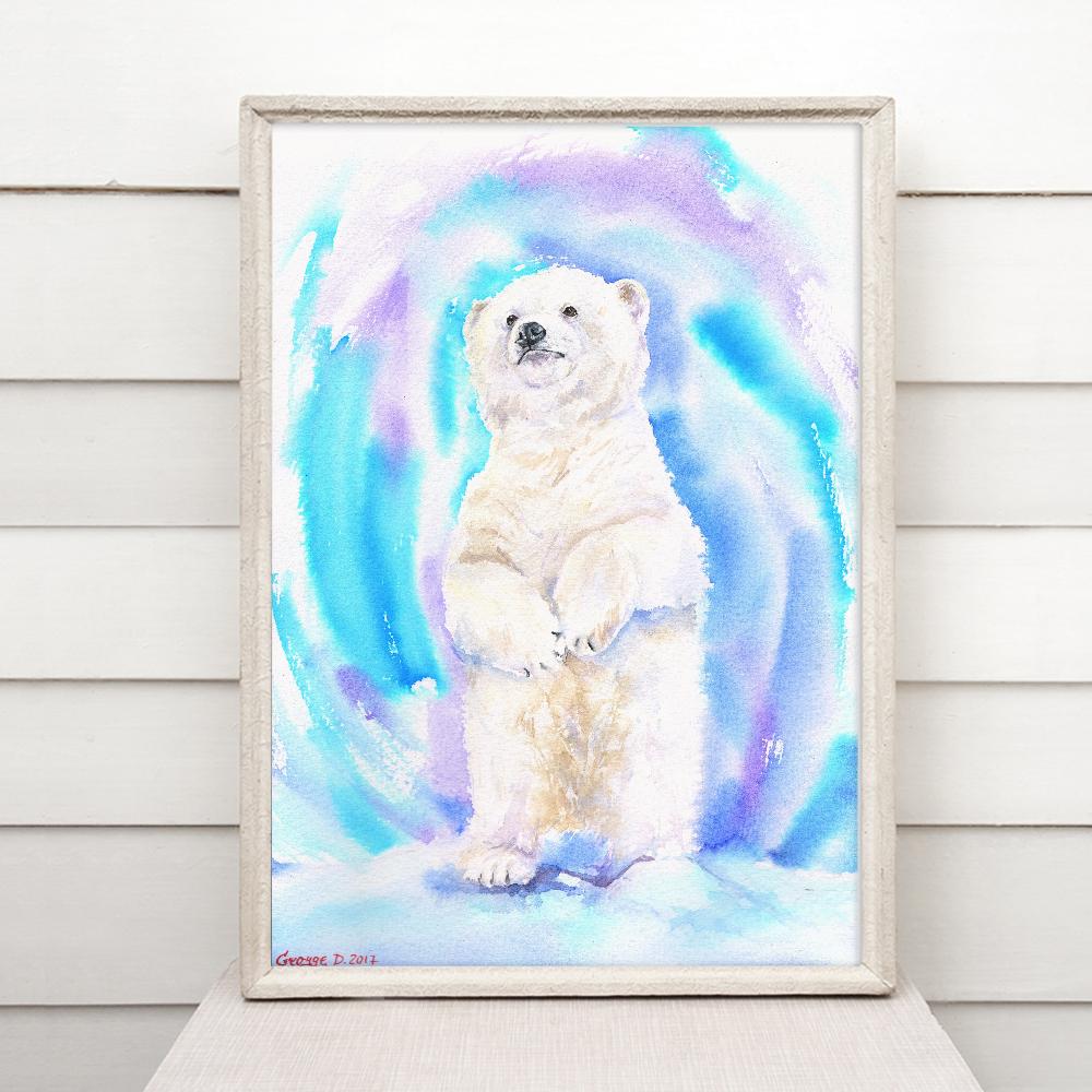 Print "Polar bear baby" | Watercolor