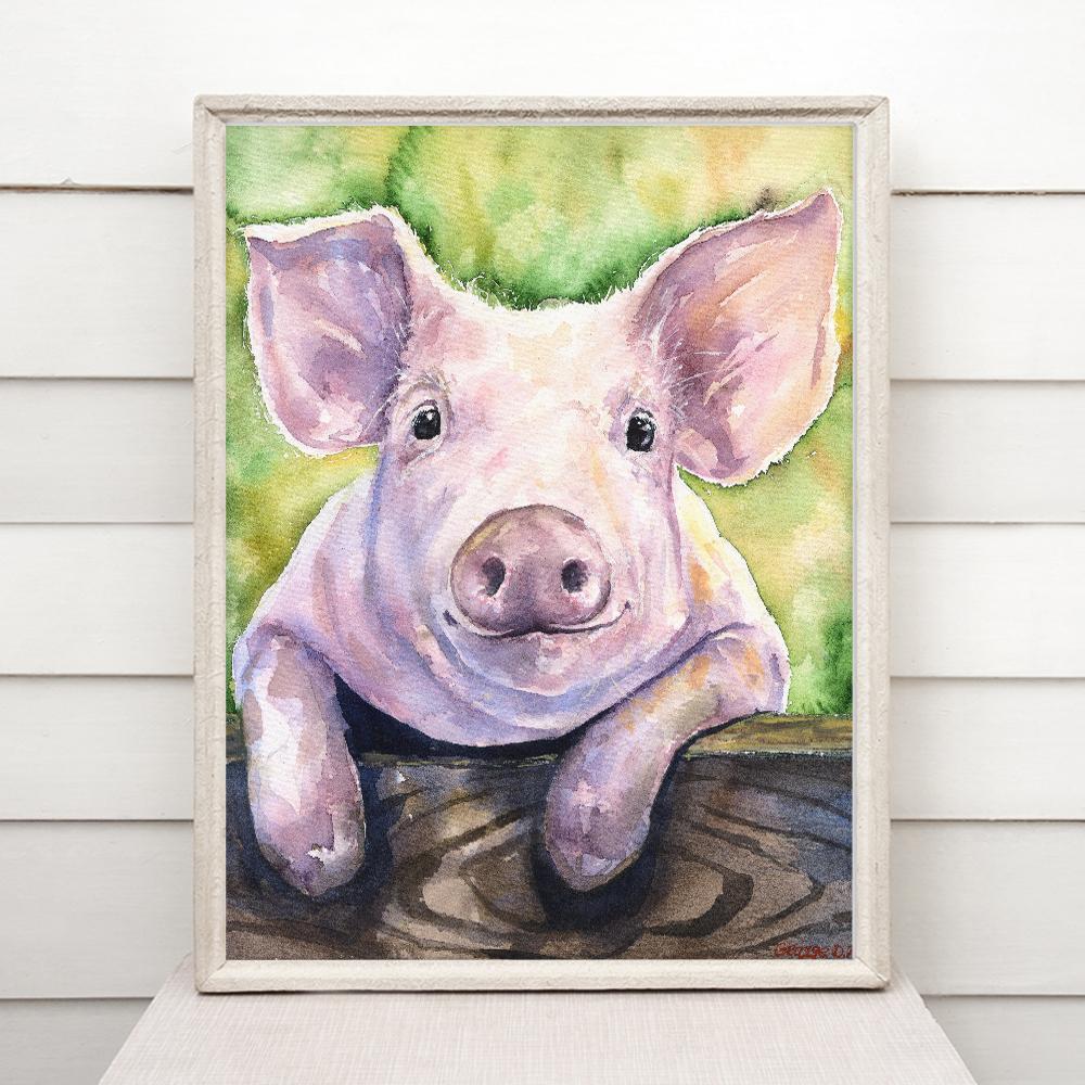 Print "Piglet" | Watercolor