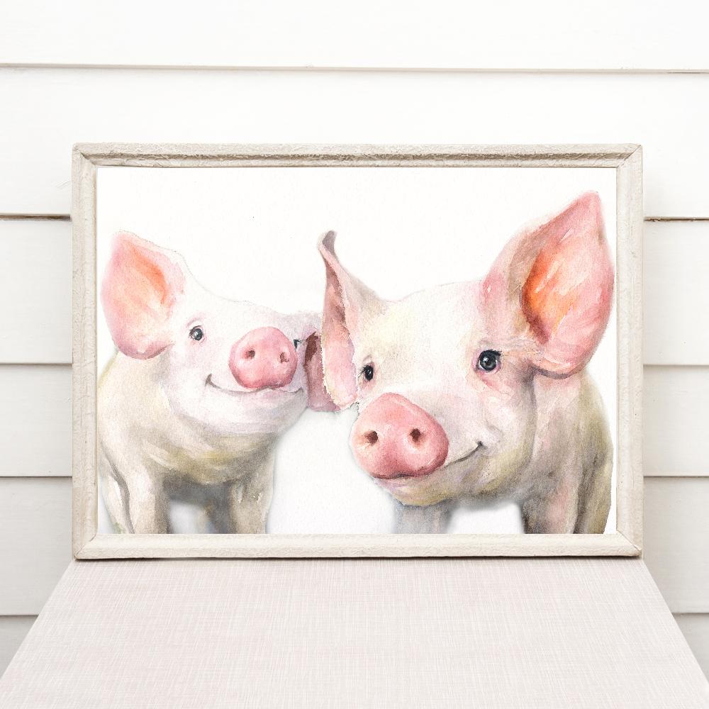 Print "Two friends" | Watercolor