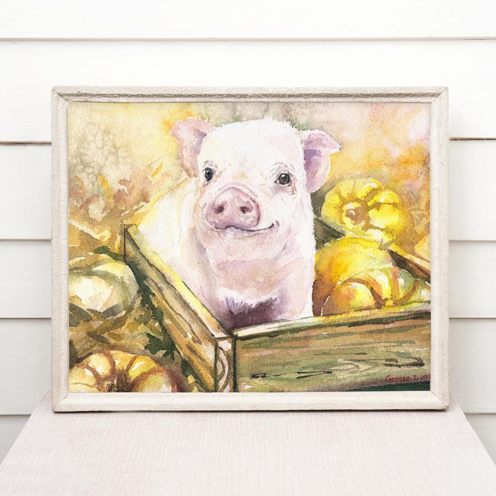Print "Piglet" | Watercolor