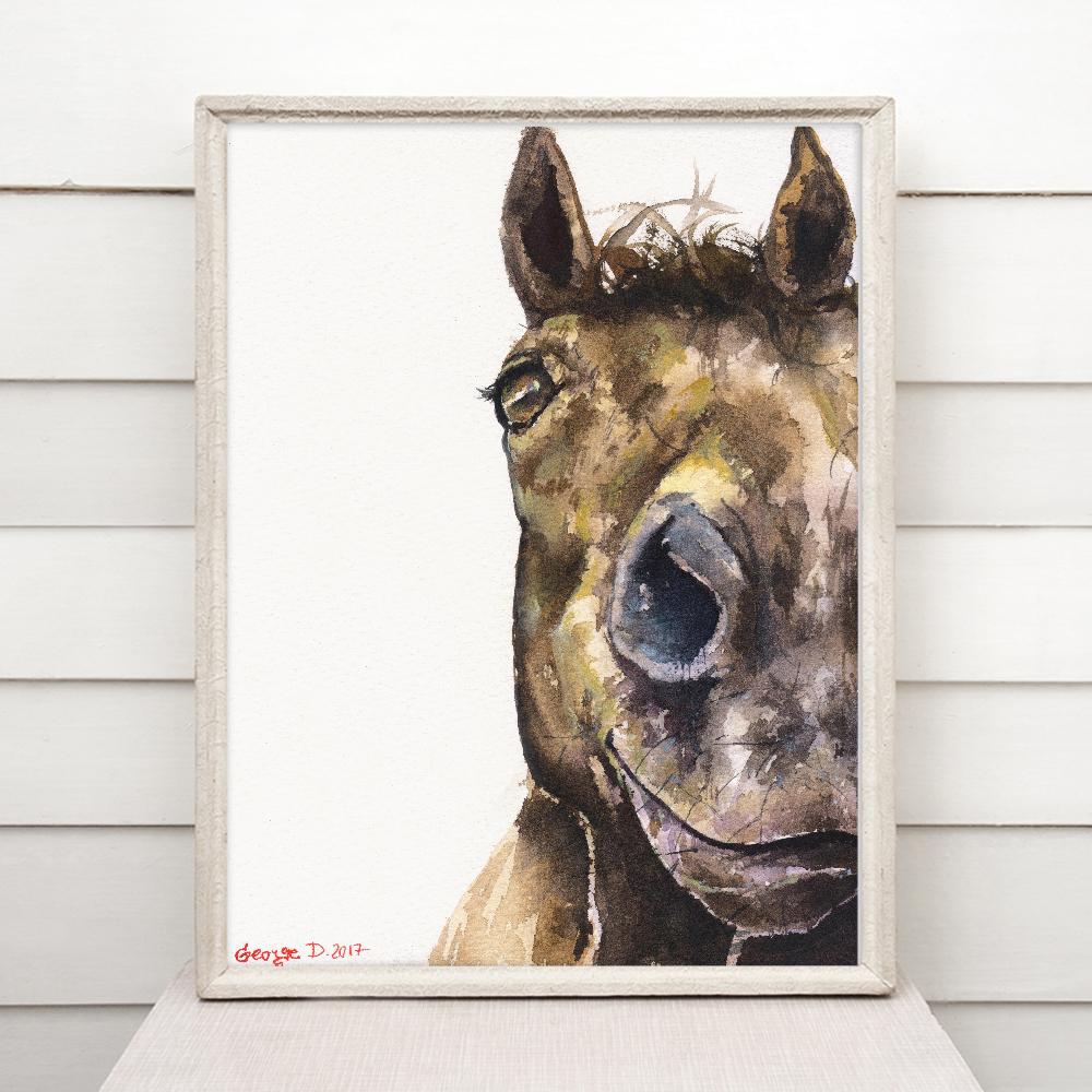 Print "Horse" | Watercolor
