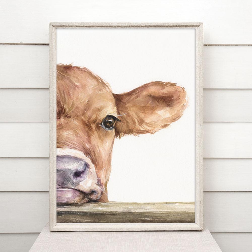 Print "Cute Calf" | Watercolor