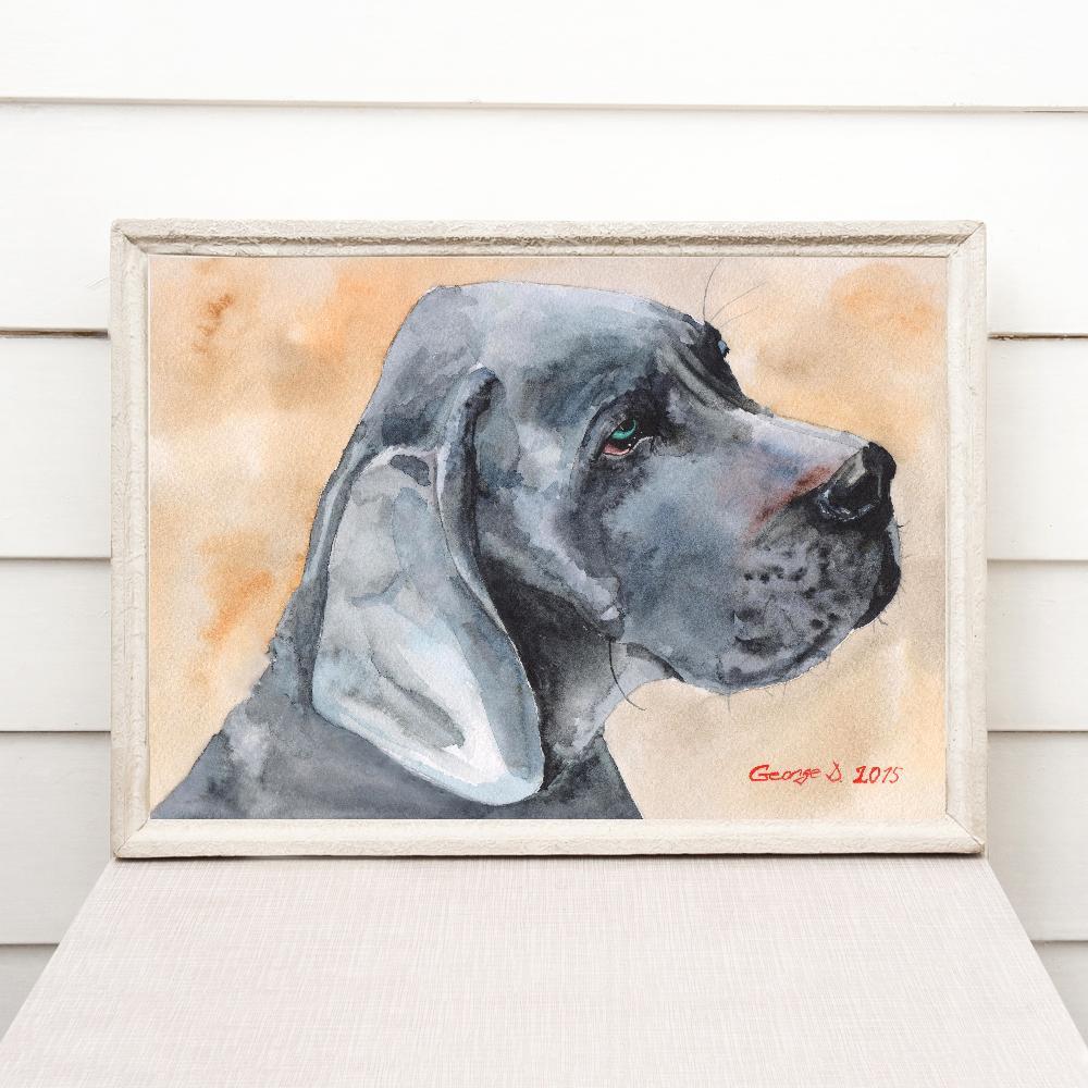Print "Great Dane" | Watercolor