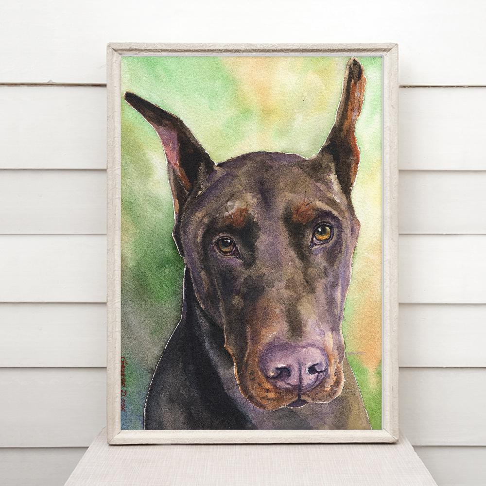 Print "Doberman" | Watercolor
