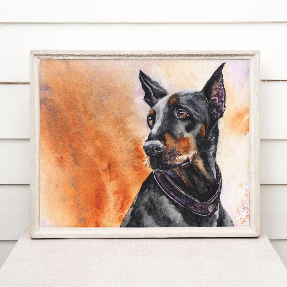 Print "Doberman" | Watercolor