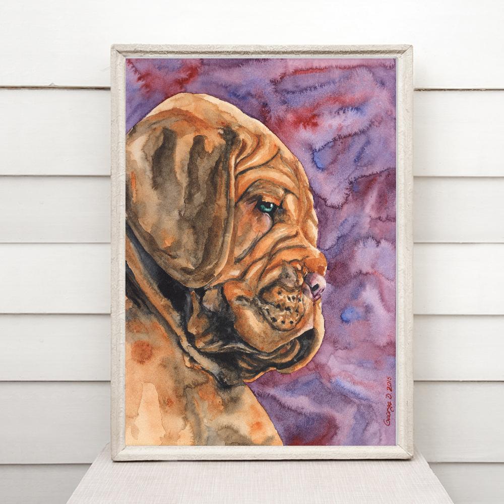Print "Dogue de bordeaux" | Watercolor