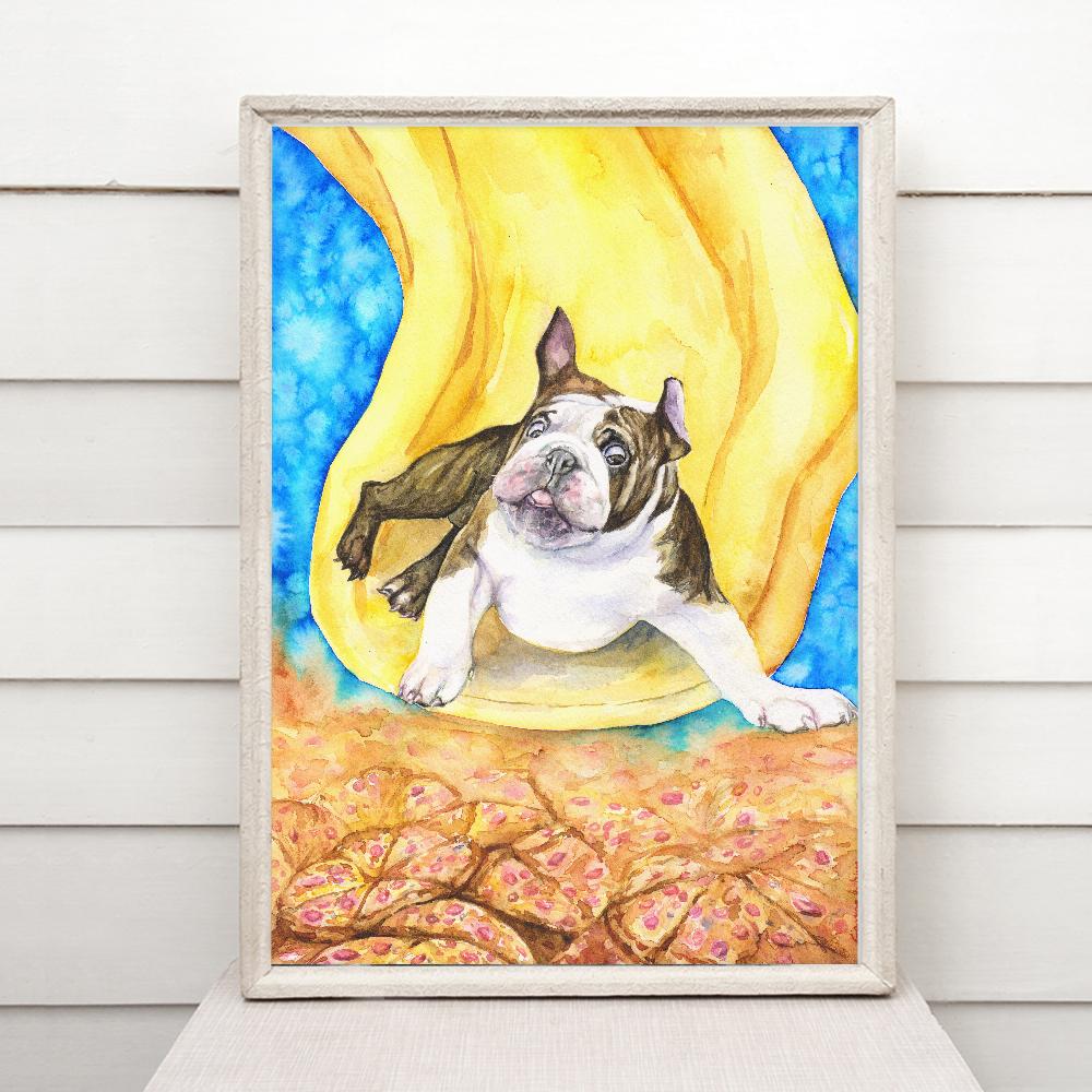 Print "English bulldog" | Watercolor