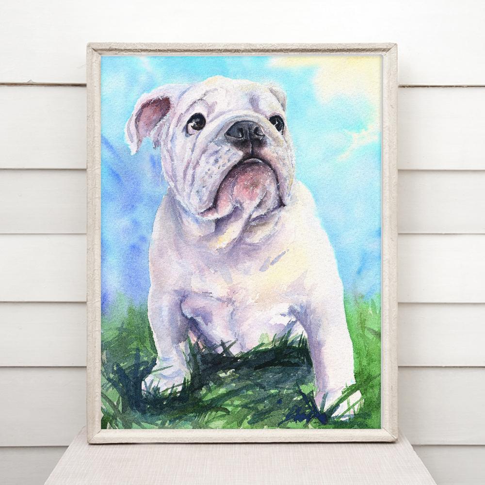 Print "English bulldog" | Watercolor