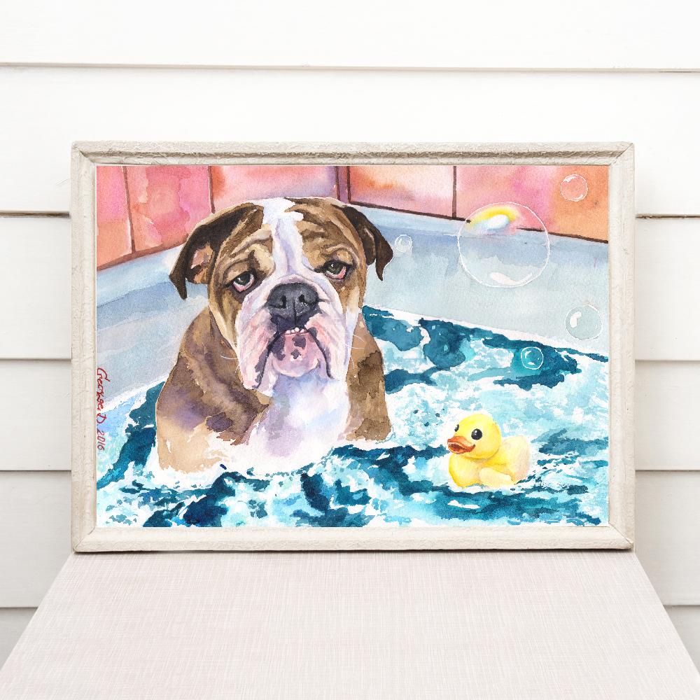 Print "Bath Time" | Watercolor