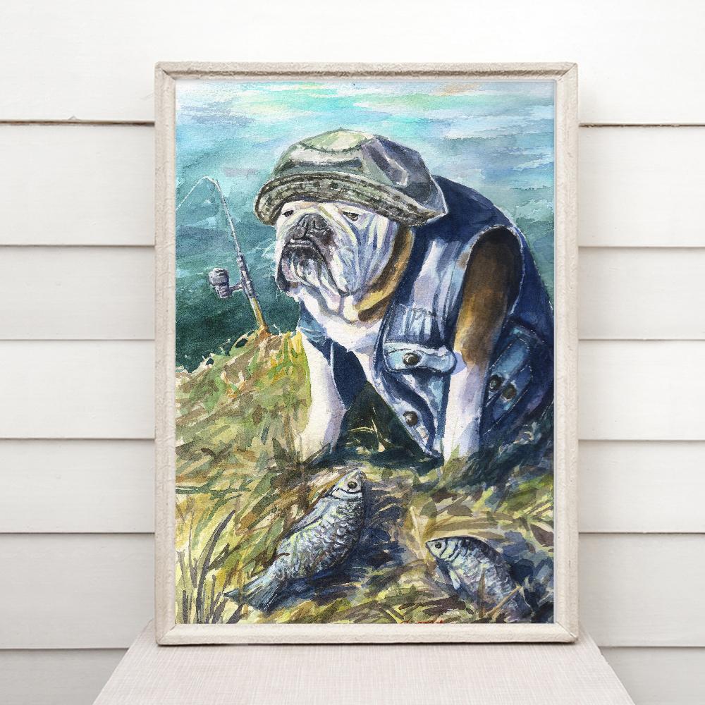 Print "Fishman" | Watercolor