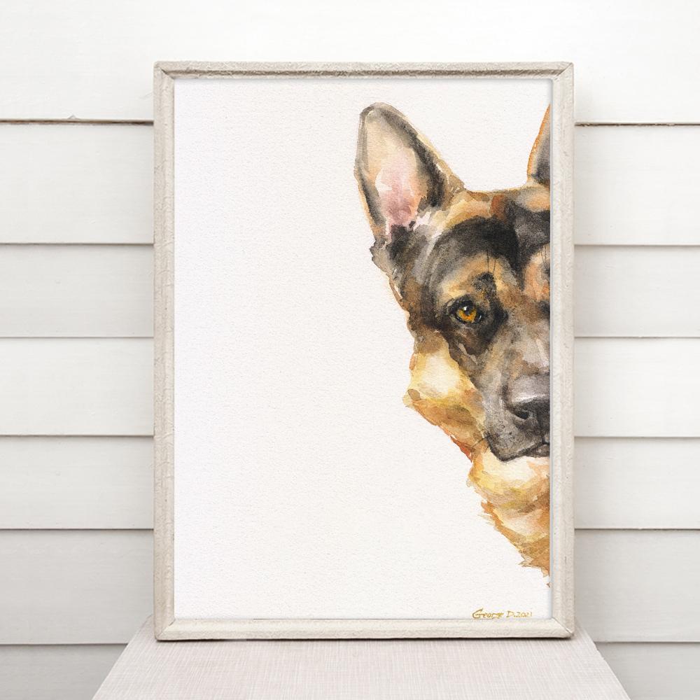 Print "German Shepherd" | Watercolor