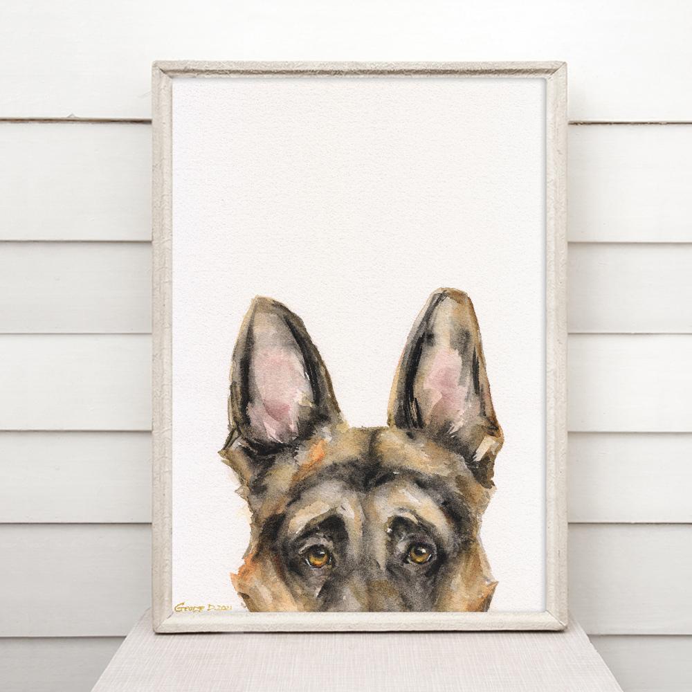 Print "German Shepherd" | Watercolor
