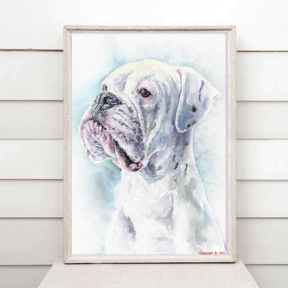 Print "White boxer" | Watercolor