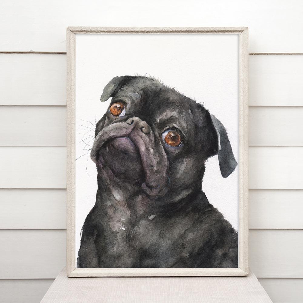 Print "Pug" | Watercolor