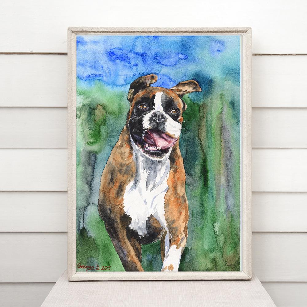 Print "Boxer" | Watercolor
