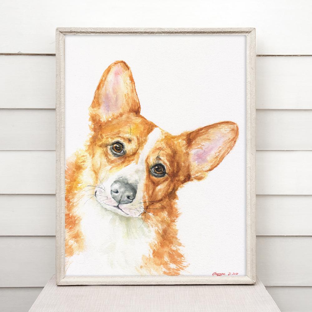 Print "Corgi" | Watercolor