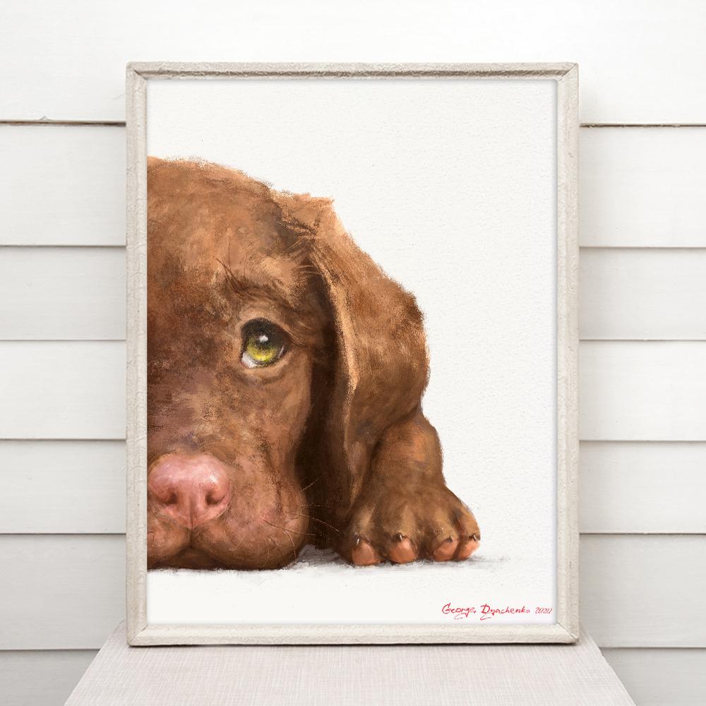 Print "Labrador puppy" | Watercolor