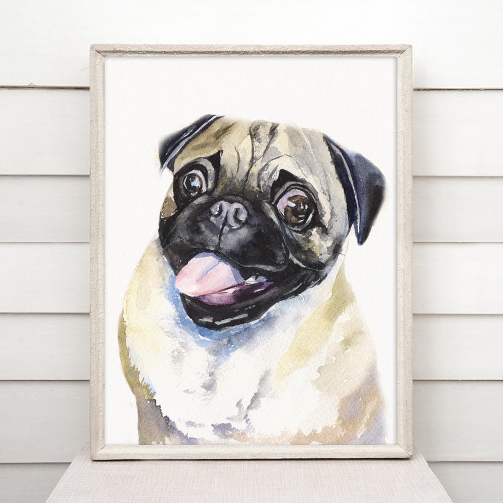 Print "Pug" | Watercolor