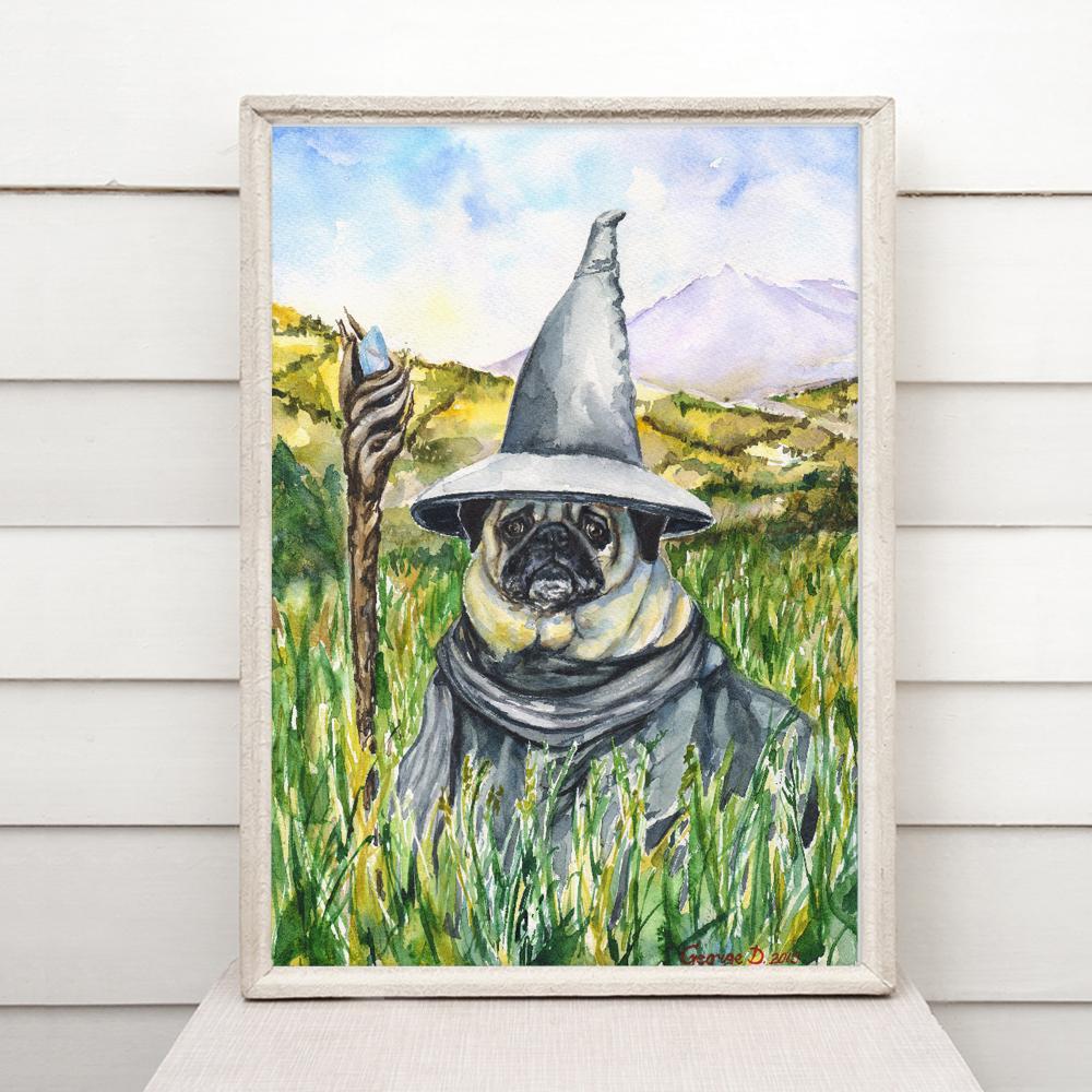 Print "Pug" | Watercolor