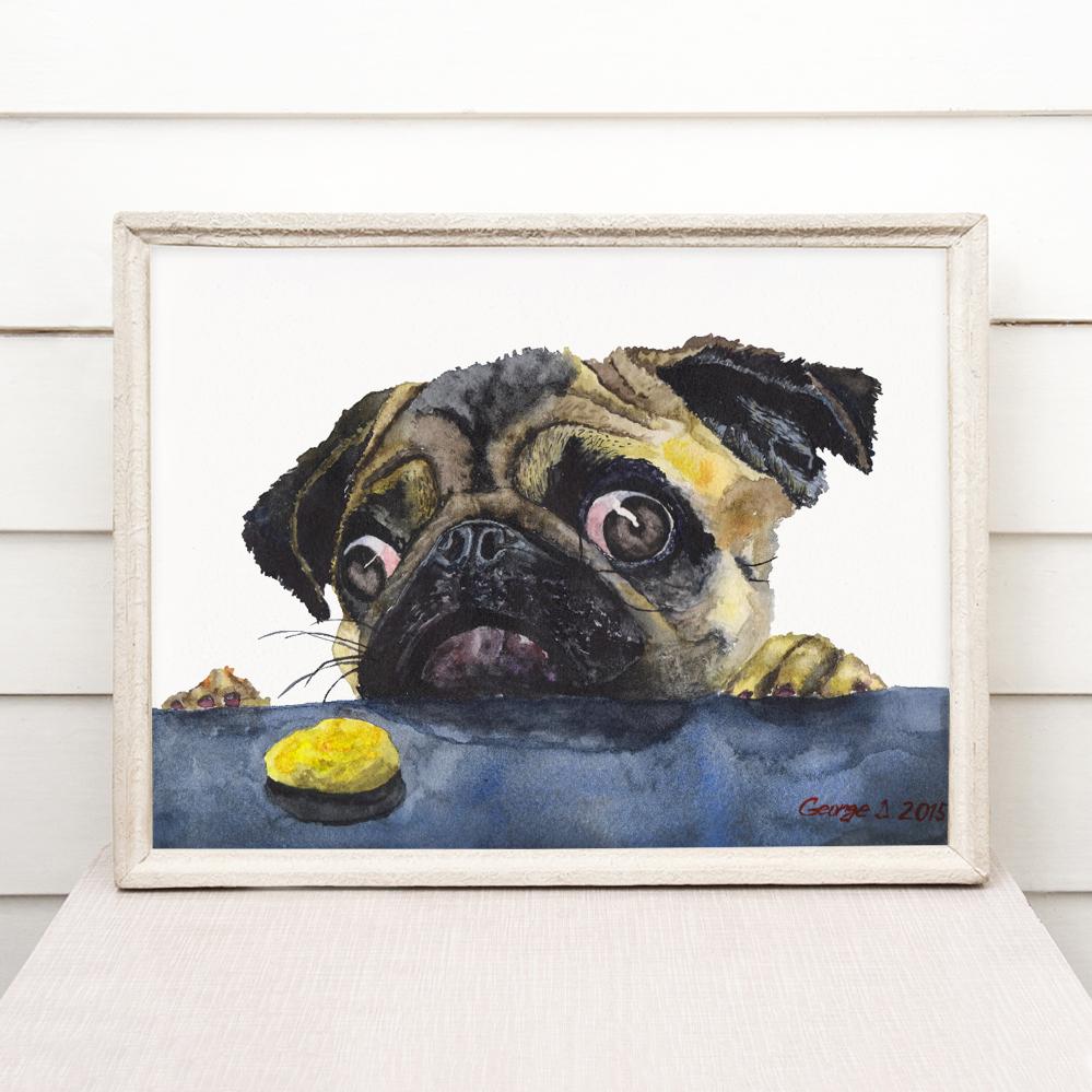 Print "Pug" | Watercolor