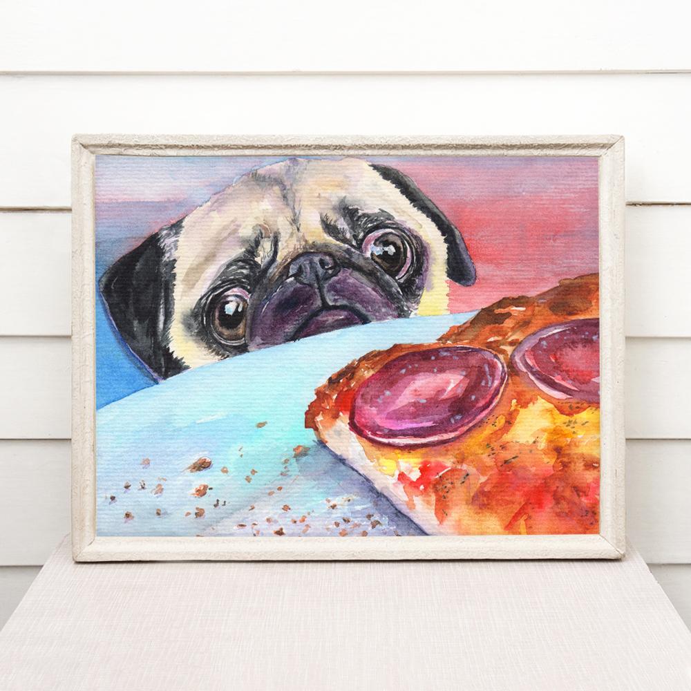 Print "Pizza time" | Watercolor