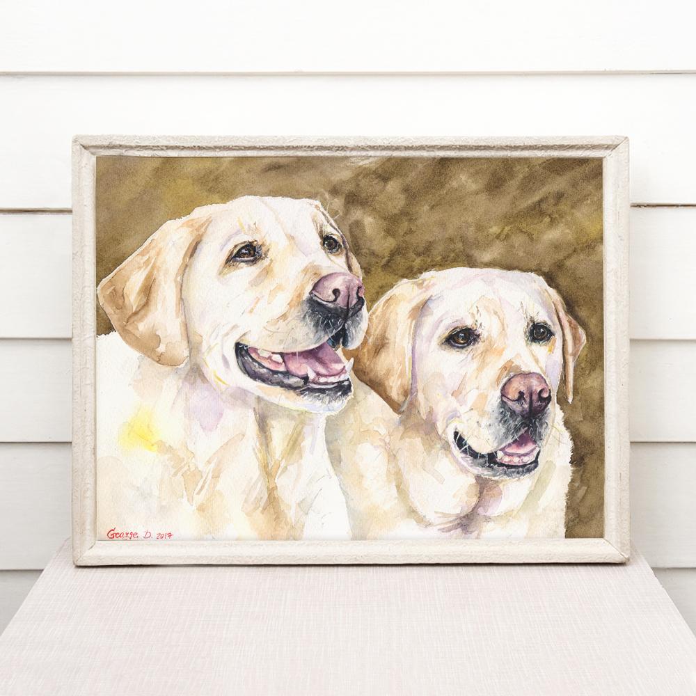 Print "Two friends" | Watercolor