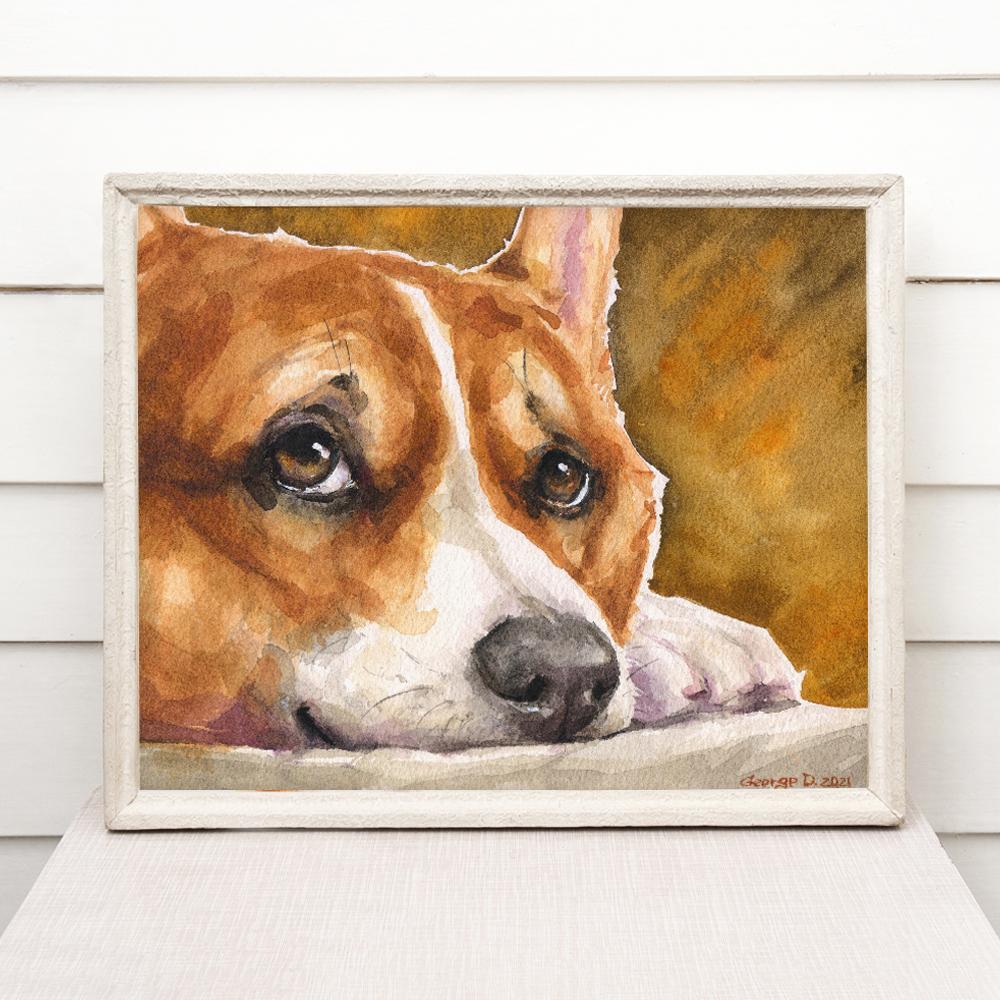 Print "Corgi" | Watercolor