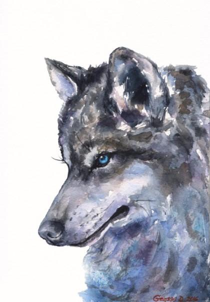 Print "Wolf" | Watercolor