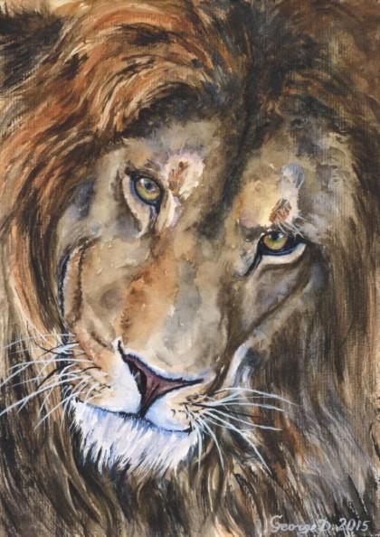 Print "Lion" | Watercolor