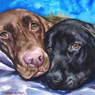 Print "Two friends" | Watercolor