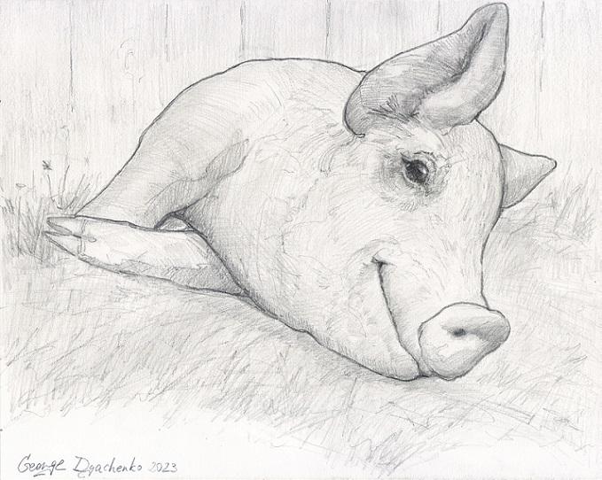 Print "Happy piglet" | Pencil